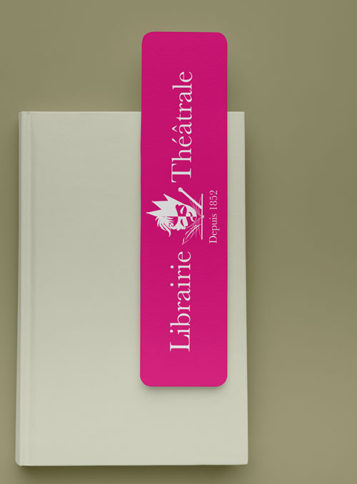 Marques-page de la Librairie Théâtrale, à Paris- plaquette-brochure-carte-serigraphie-flocage-flyer