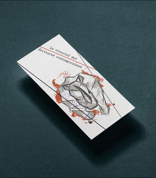 Invitation avec une illustration poétique réalisée par Marianne Favier, illustratrice et graphiste à Chamonix. plaquette-brochure-carte-serigraphie-flocage-flyer